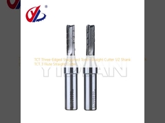 TCT Driehoekige stagged tand rechte cutter 1/2 Schank TCT 3 Flute rechte cutter